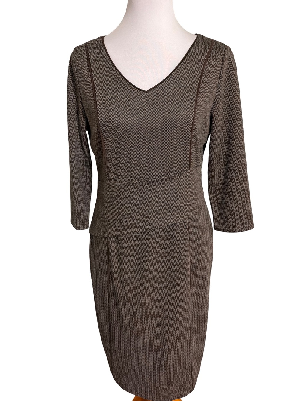 The Limited Brown Textured Midi Dress